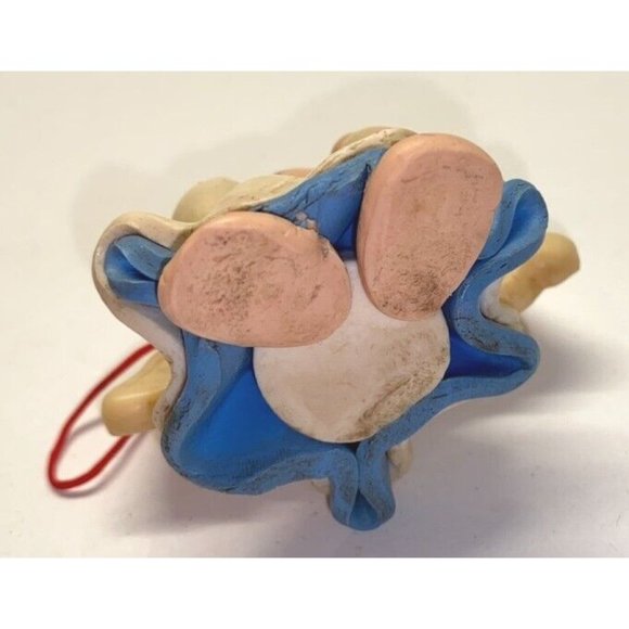 Clay Angel Vintage Christmas Tree Ornament Small Coil Hair Folk Art Primitive - Picture 6 of 7